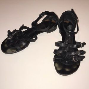 Giuseppe Zanotti Black Leather Cage Sandals